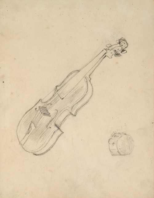 Study for The Last Revel in Printz Hall; Tailpiece with violin