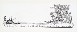Clever Peter rides to the King's palace upon his fine horse