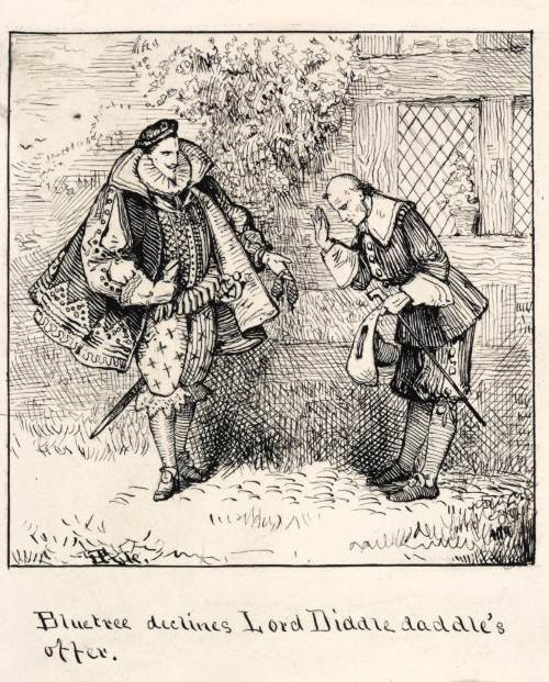 Illustration for Robin Goodfellow and his Friend Bluetree; Bluetree declines Lord Diddle Daddle's offer