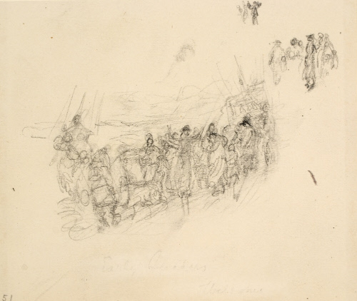Sketch for The Early Quakers in England and Pennsylvania;  A Burial at Sea on Board the "Welcome"