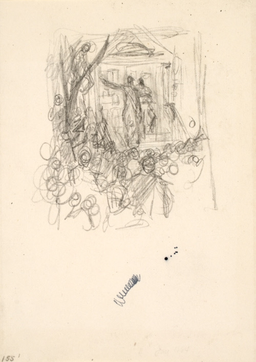 Sketch for The Birth of a Nation; Shay's Mob in Possession of the Court House