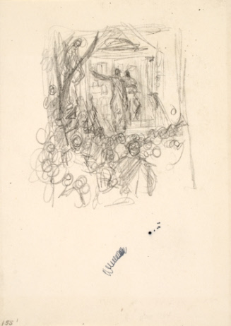 Sketch for The Birth of a Nation; Shay's Mob in Possession of the Court House