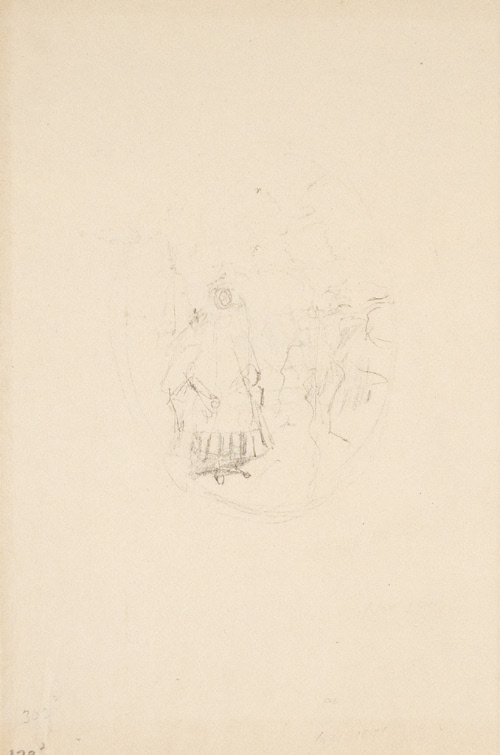 Sketch for headpiece for A Maid's Choice