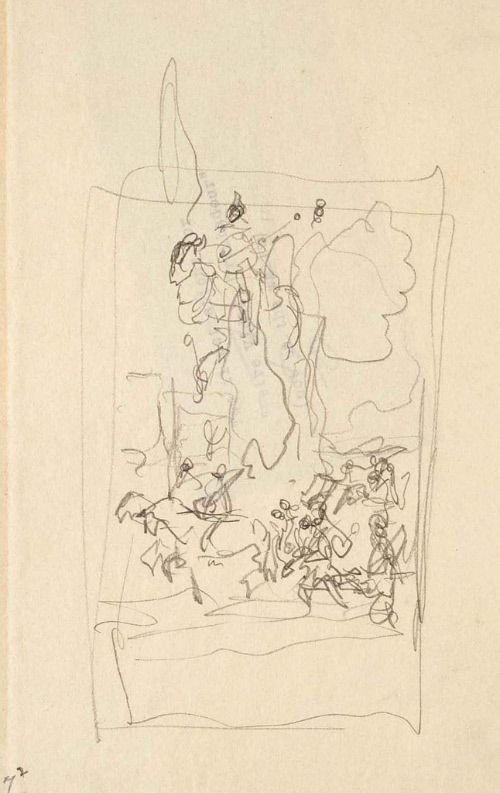 Sketch for Piere Vidal, Troubadour; In the train of King Alfonzo