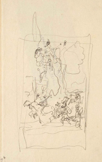 Sketch for Piere Vidal, Troubadour; In the train of King Alfonzo