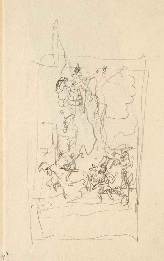 Sketch for Piere Vidal, Troubadour; In the train of King Alfonzo