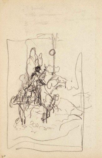 Sketch for Piere Vidal, Troubadour; In the train of King Alfonzo