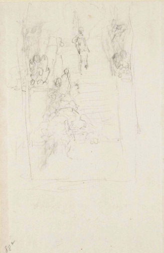 Sketch for The Sword of Ahab; The Battle of the Stairs
