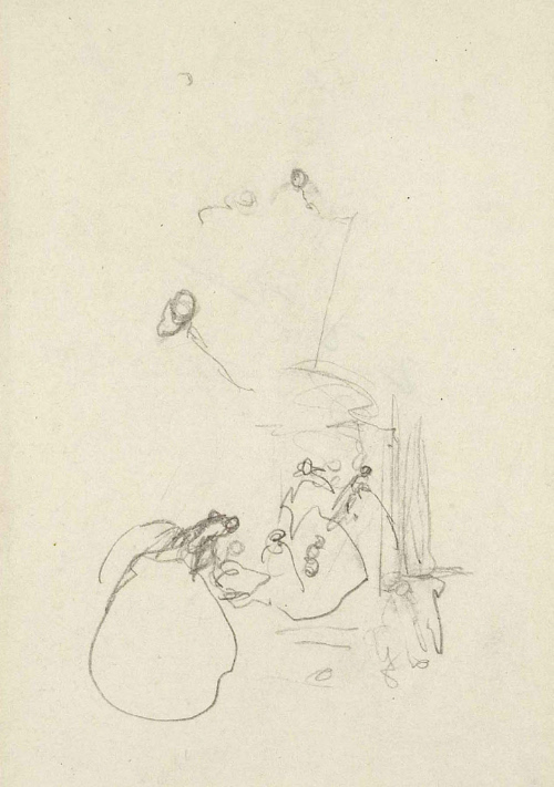 Sketches for The Non-Combatants; They brought in their dead and wounded on hay wagons