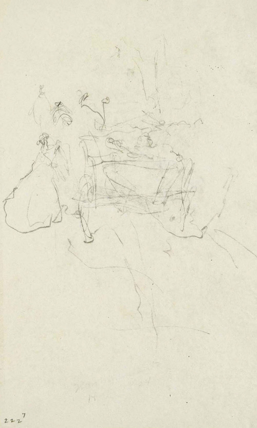 Sketches for The Non-Combatants; They brought in their dead and wounded on hay wagons