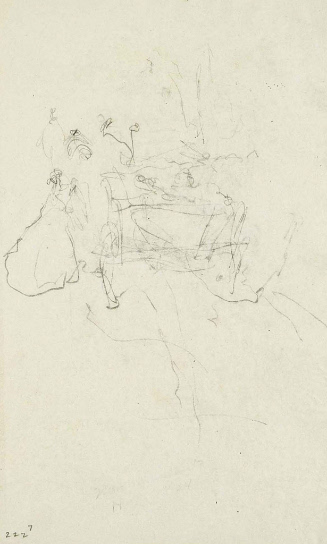 Sketches for The Non-Combatants; They brought in their dead and wounded on hay wagons