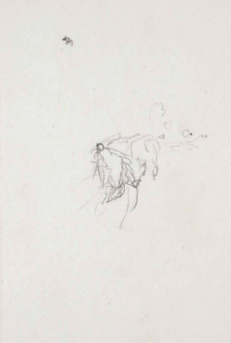 Sketch for Melicent; A man lay prone there, half turned upon his face