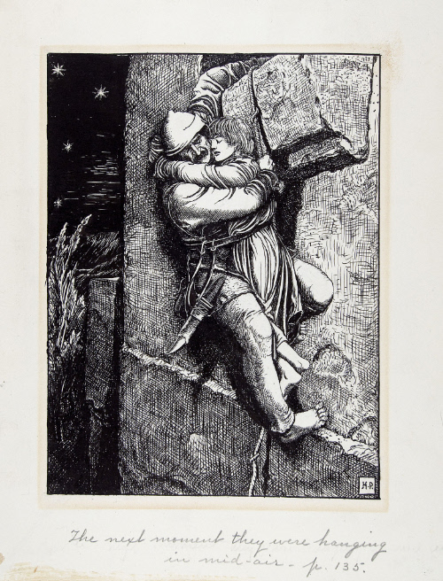 Illustration for Otto of the Silver Hand; The next moment they were hanging in mid-air