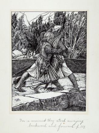 Illustration for Otto of the Silver Hand; For a moment they stood swaying backward and forward